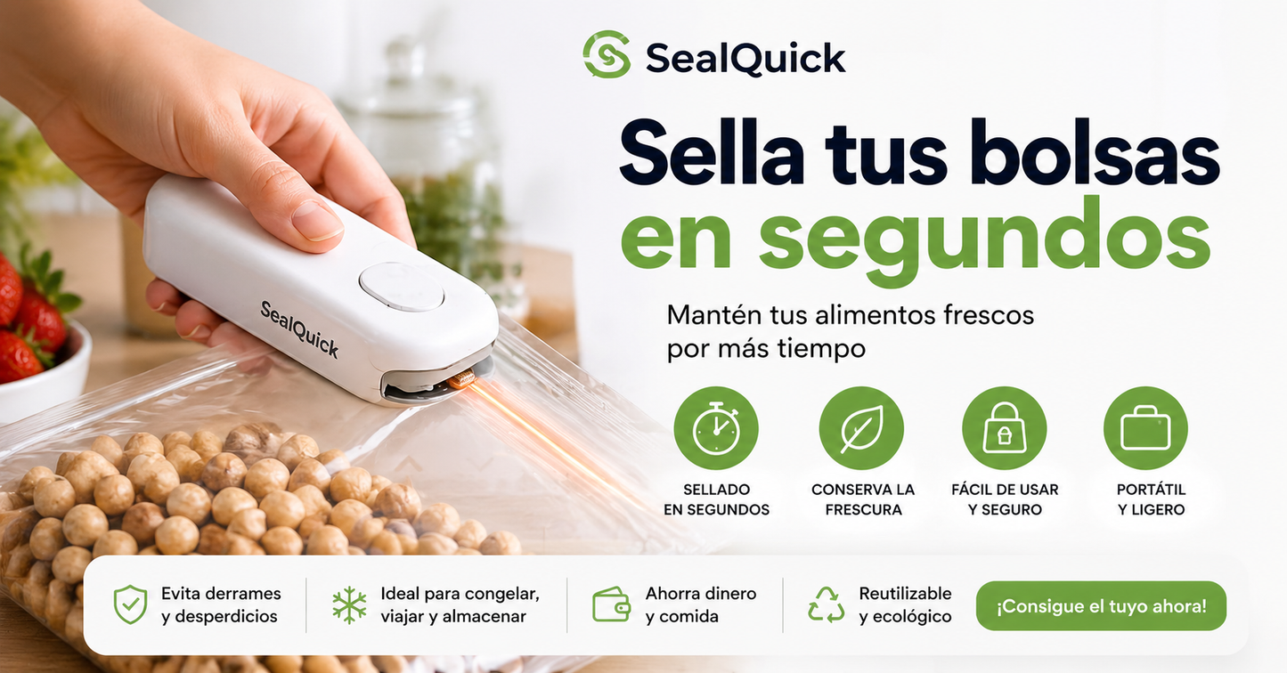 SealQuick™ – Sella tus alimentos en segundos y manténlos frescos